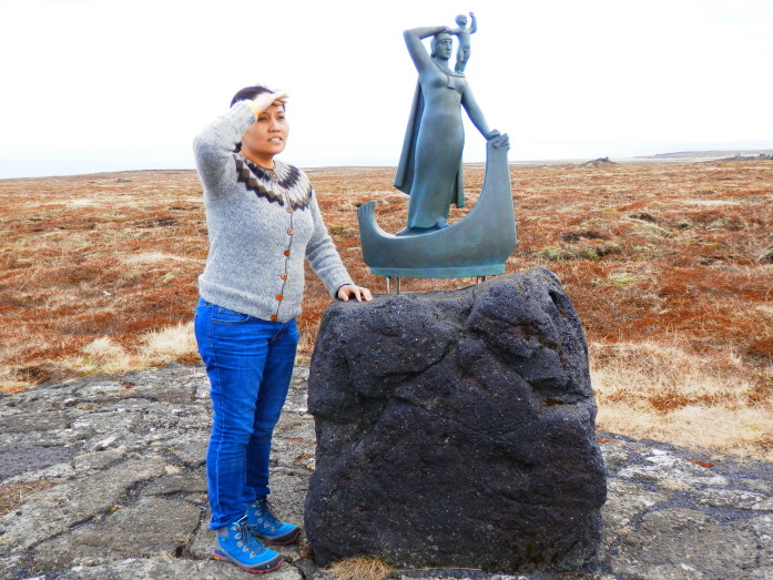 A Filipina in Iceland, with Norse explorer Gudrid Thorbjarnardóttir 