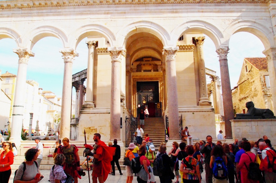 Tourists at Diocletian's Place, Split, Croatia