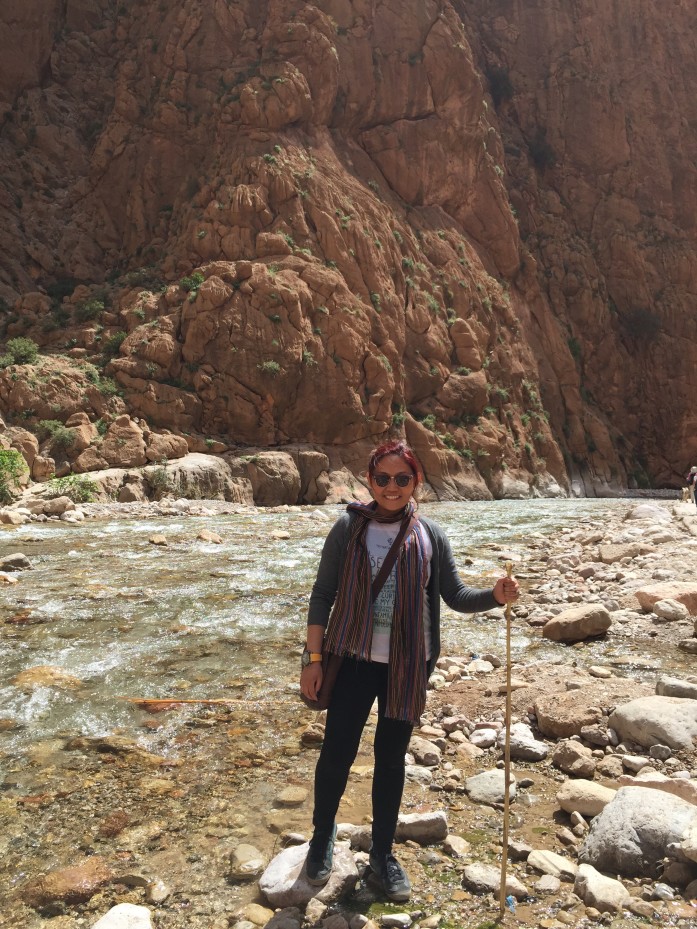 At Todra Gorge, a canyon in the eastern part of the High Atlas Mountains