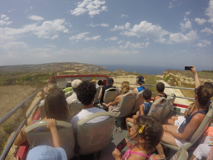 On the Hop On Hop Off bus in Gozo