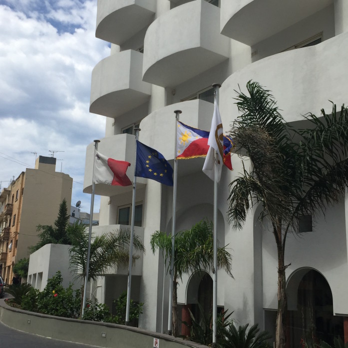 The Philippine flag at conference venue DB San Antonio Hotel